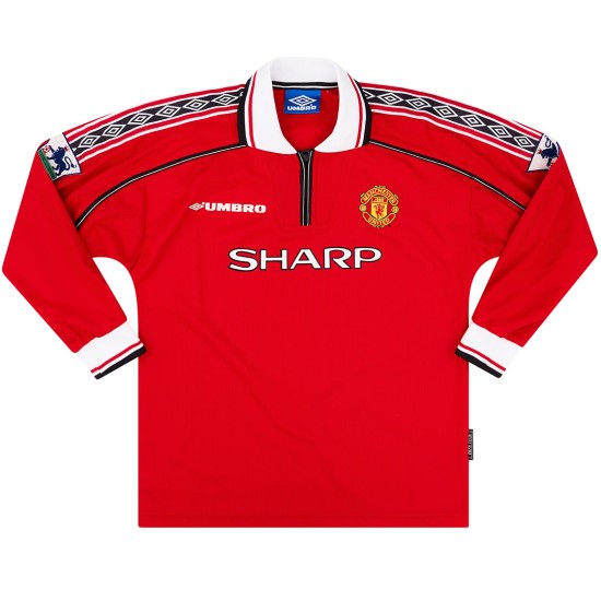 Retro Manchester United Home Long Sleeve Jersey 1998/00