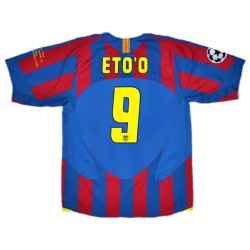ETO\'O #9 Retro Barcelona UCL Final Home Jersey 2005/06