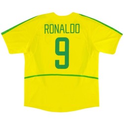 Ronaldo #9 Retro Brazil Home Jersey World Cup 2002