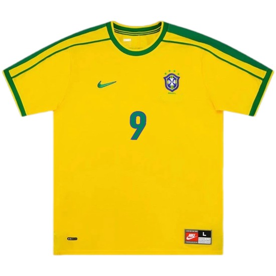 Ronaldo #9 Retro Brazil Home Jersey World Cup 1998