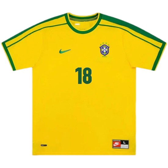 LEONARDO #18 Retro Brazil Home Jersey World Cup 1998