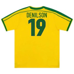 DENILSON #19 Retro Brazil Home Jersey World Cup 1998