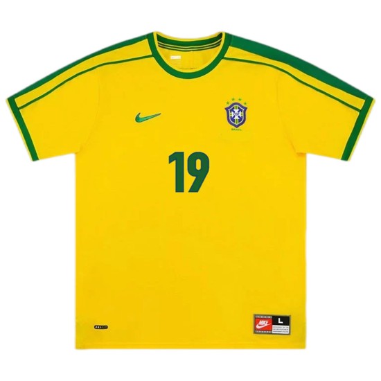 DENILSON #19 Retro Brazil Home Jersey World Cup 1998