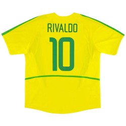 RIVALDO #10 Retro Brazil Home Jersey World Cup 2002