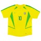 RIVALDO #10 Retro Brazil Home Jersey World Cup 2002