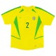 CAFU #2 Retro Brazil Home Jersey World Cup 2002