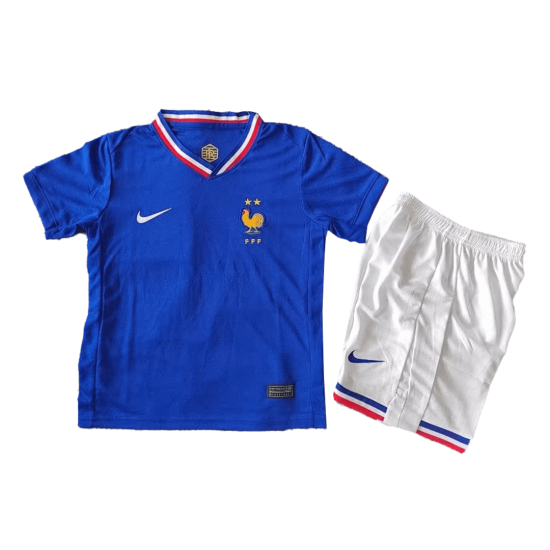 Kids France Home Full Jersey Kit Euro 2024