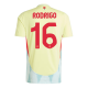 RODRIGO #16 Spain Away Jersey Euro 2024