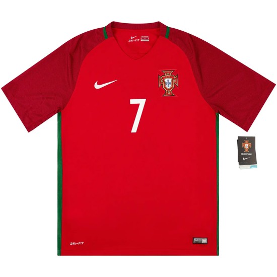Ronaldo #7 Retro Portugal Home Jersey Euro Cup 2016