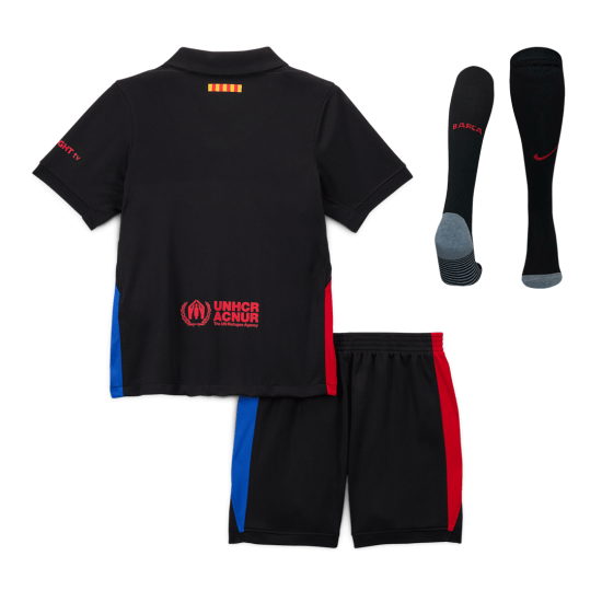 Kids Barcelona Away Spotify Logo Without Text Full Kit 2024/25