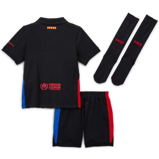 Kids Barcelona Away Spotify Logo Without Text Full Kit 2024/25