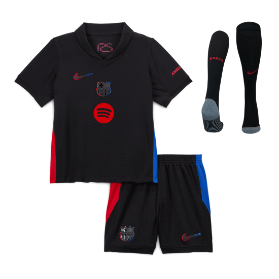 Kids Barcelona Away Spotify Logo Without Text Full Kit 2024/25