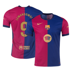 LEWANDOWSKI #9 Barcelona Home Spotify Logo Without Text Match Jersey 2024/25