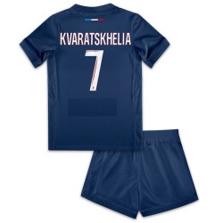 KVARATSKHELIA 7 Kids PSG Home Jersey Kit 2024/25