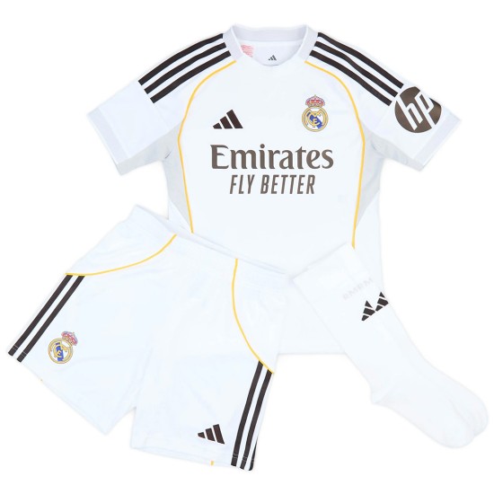 Kids Real Madrid Home Jersey Full Kit 2025/26
