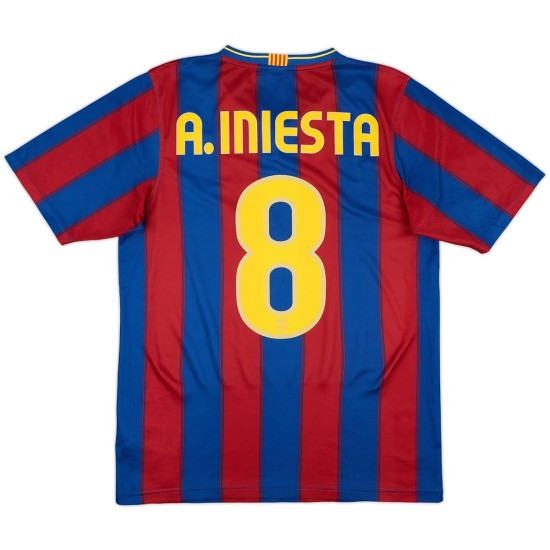 A.Iniesta 8 Retro Barcelona Home Jersey 2009/10